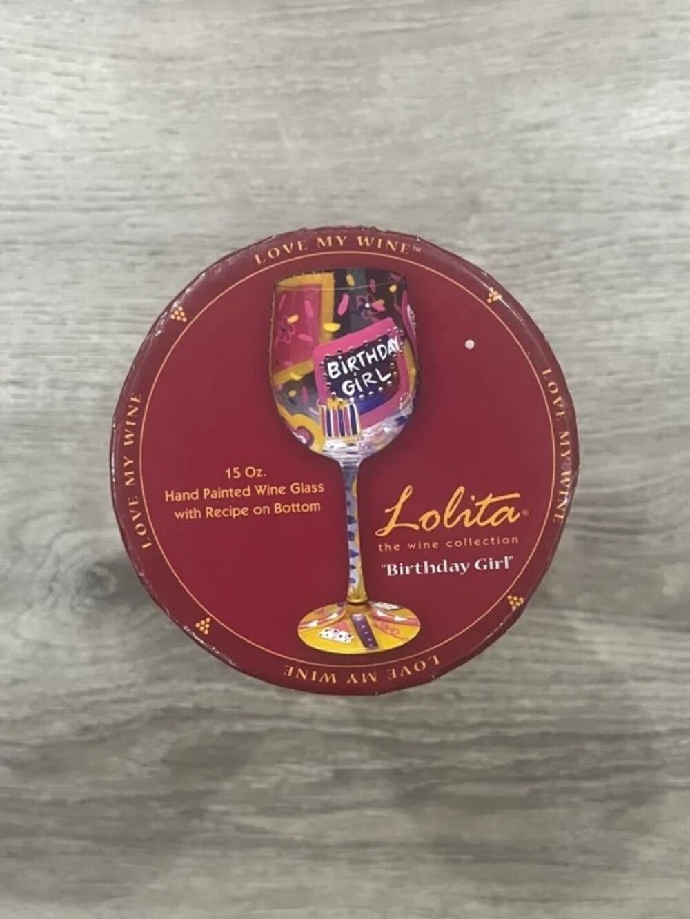 Lolita Hand Painted Wine Glass (Birthday Girl)